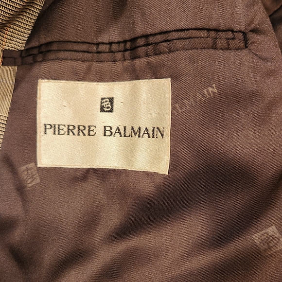 Original Balmain! Vintage 6-Button Double-Breasted Glen Plaid Jacket - Picture 4 of 7